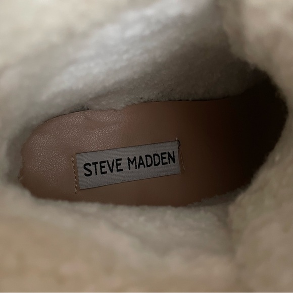 Steve Madden | Marcel Faux Shearling Wedge Ankle Boots Womens Size 7M - Picture 10 of 10